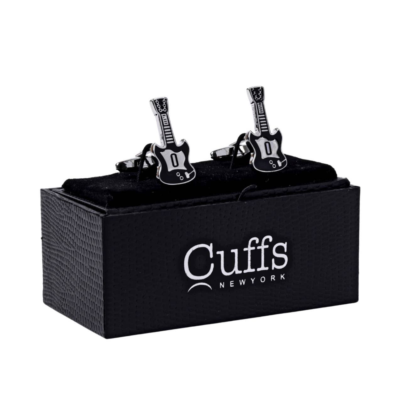 Silver Guitar Novelty Cufflinks-CL1841