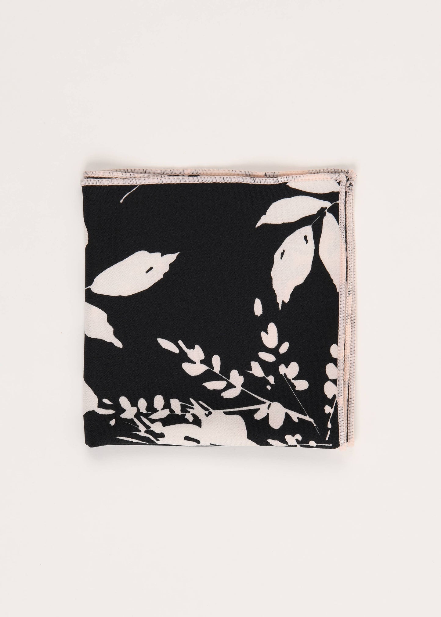 The Dalia Black Floral Pocket Square