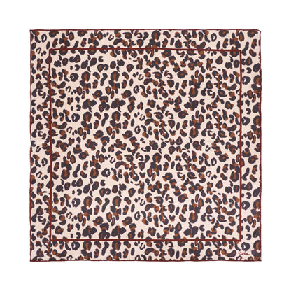 "Spot Chic" Silk Bandana Scarf - Leopard