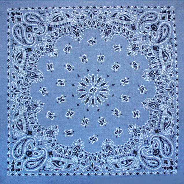 Bandanna - 22" MADE IN USA - Chambray Paisley