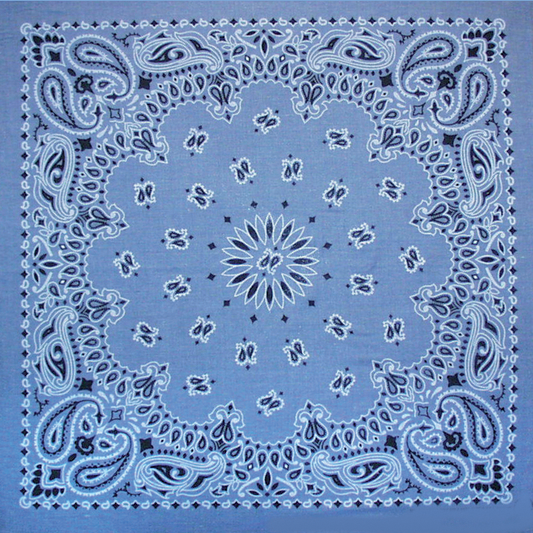 Bandanna - 22" MADE IN USA - Chambray Paisley