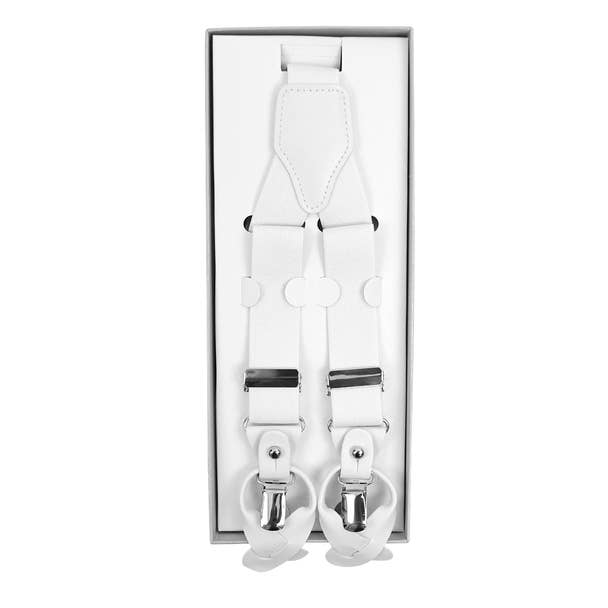 Men's Boxed Convertible Button Strap and Clip-On Suspenders