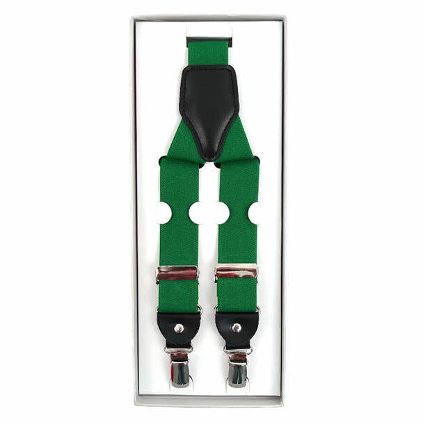 Men's Boxed Convertible Button Strap and Clip-On Suspenders
