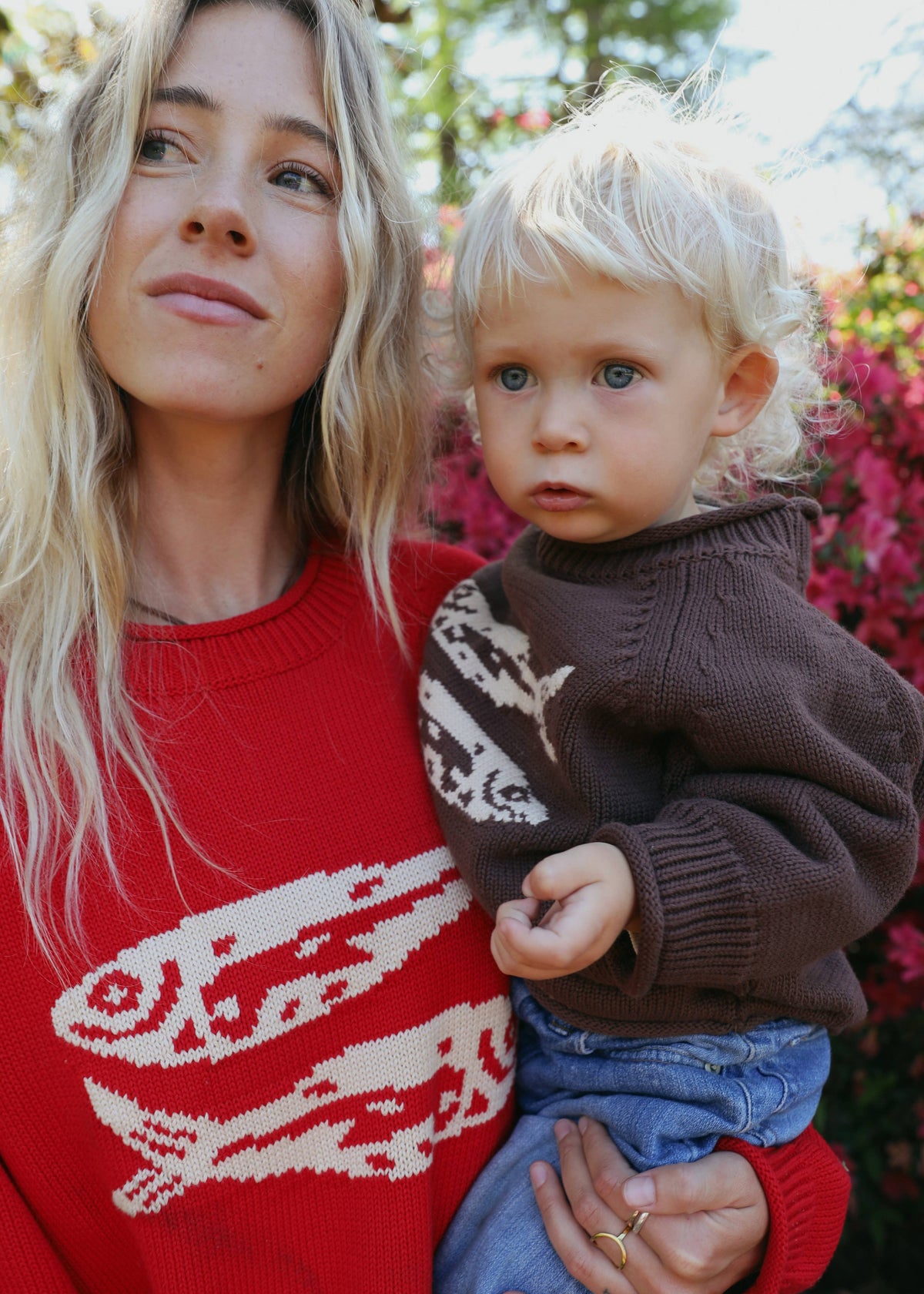 BROWN TODDLER & KIDS COTTON FISH SWEATER