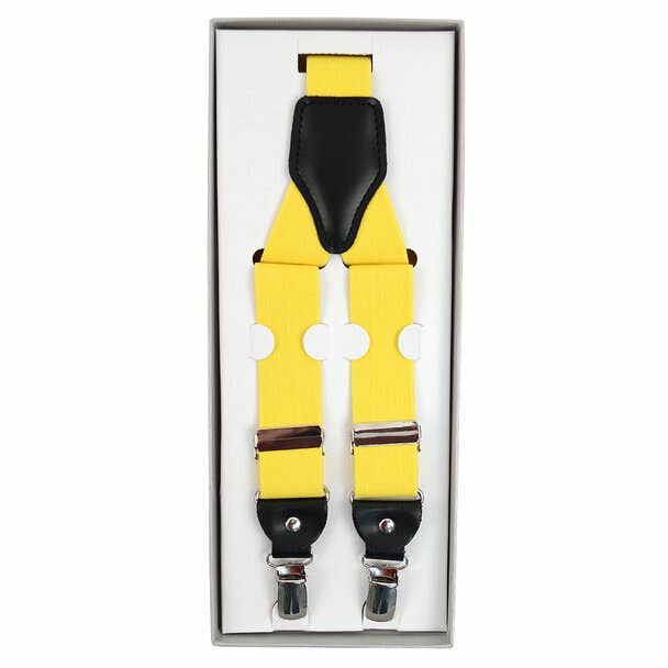 Men's Boxed Convertible Button Strap and Clip-On Suspenders