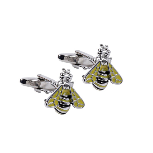 Silver Bumble Bee Novelty Cufflinks-CL1842