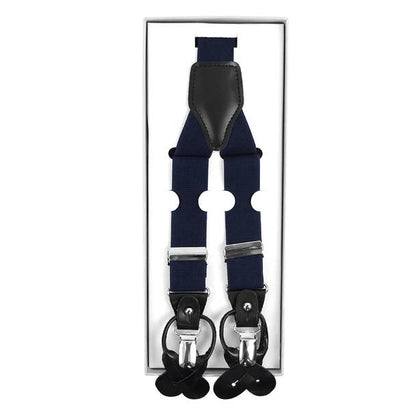 Men's Boxed Convertible Button Strap and Clip-On Suspenders