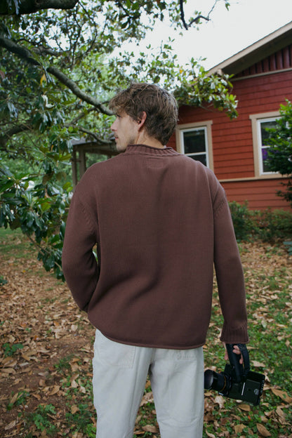 BROWN COTTON FISH SWEATER