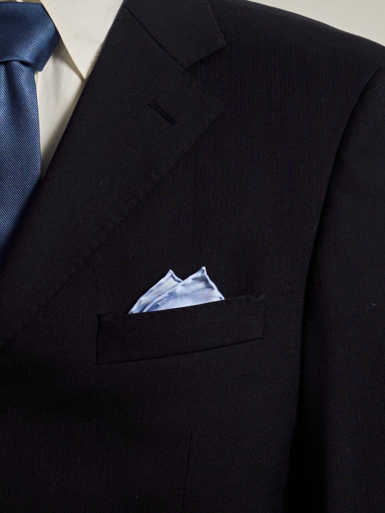 "New York in Sketches" Silk Pocket Square - Blue