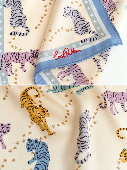 "Neon Tigers" Silk Pocket Square