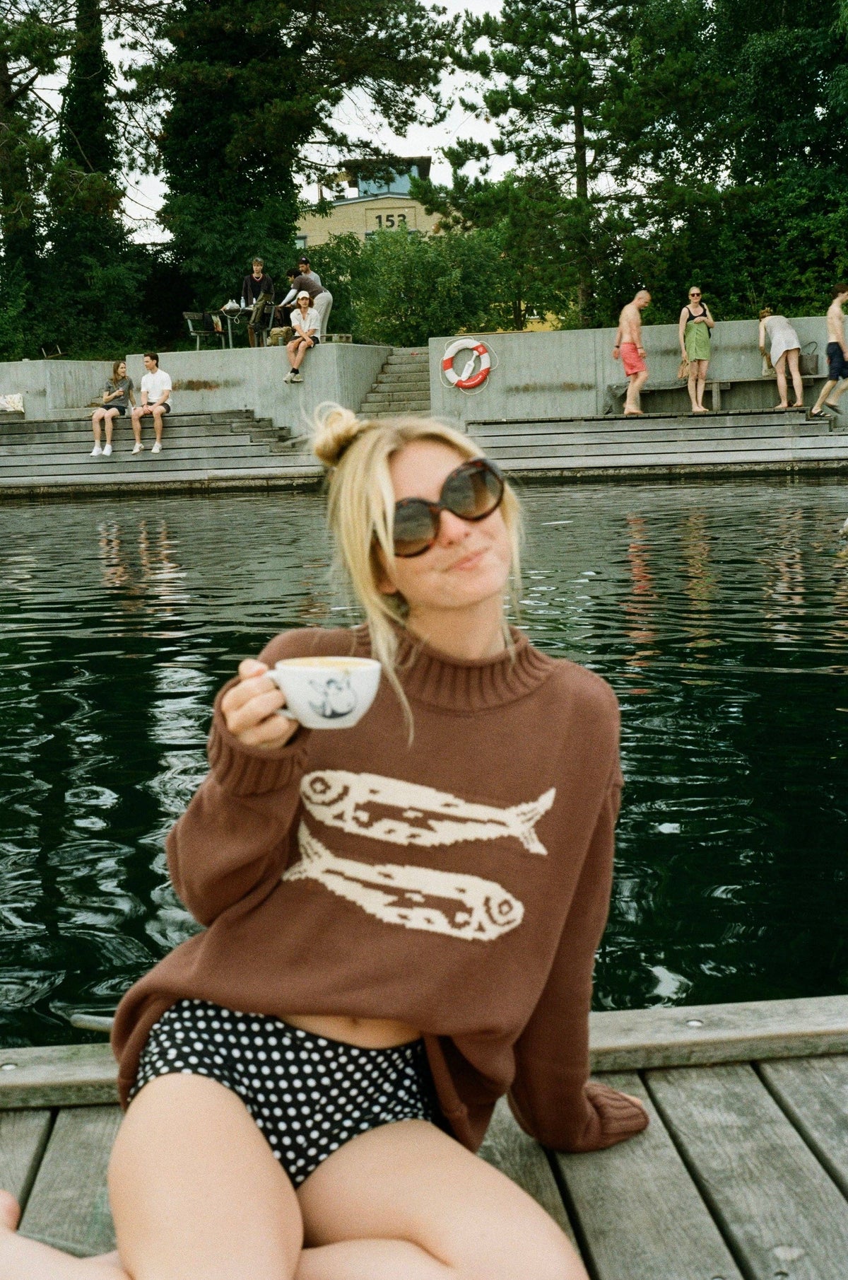 BROWN COTTON FISH SWEATER