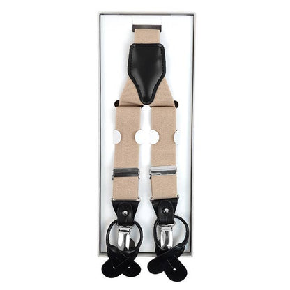 Men's Boxed Convertible Button Strap and Clip-On Suspenders
