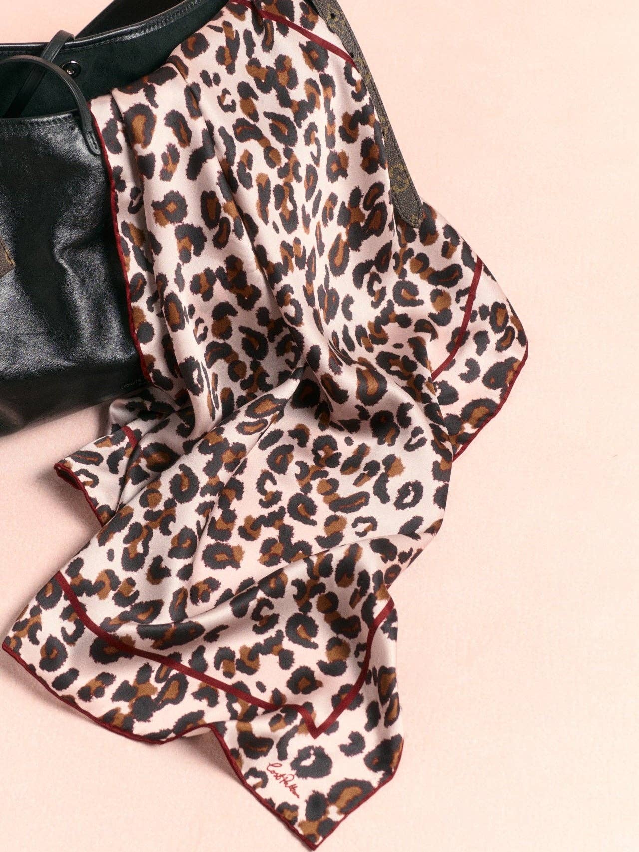 "Spot Chic" Silk Bandana Scarf - Leopard