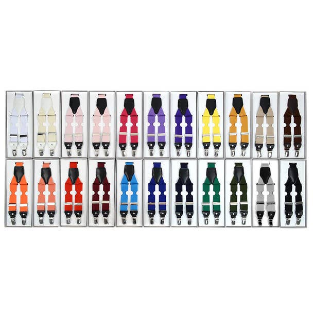 Men's Boxed Convertible Button Strap and Clip-On Suspenders