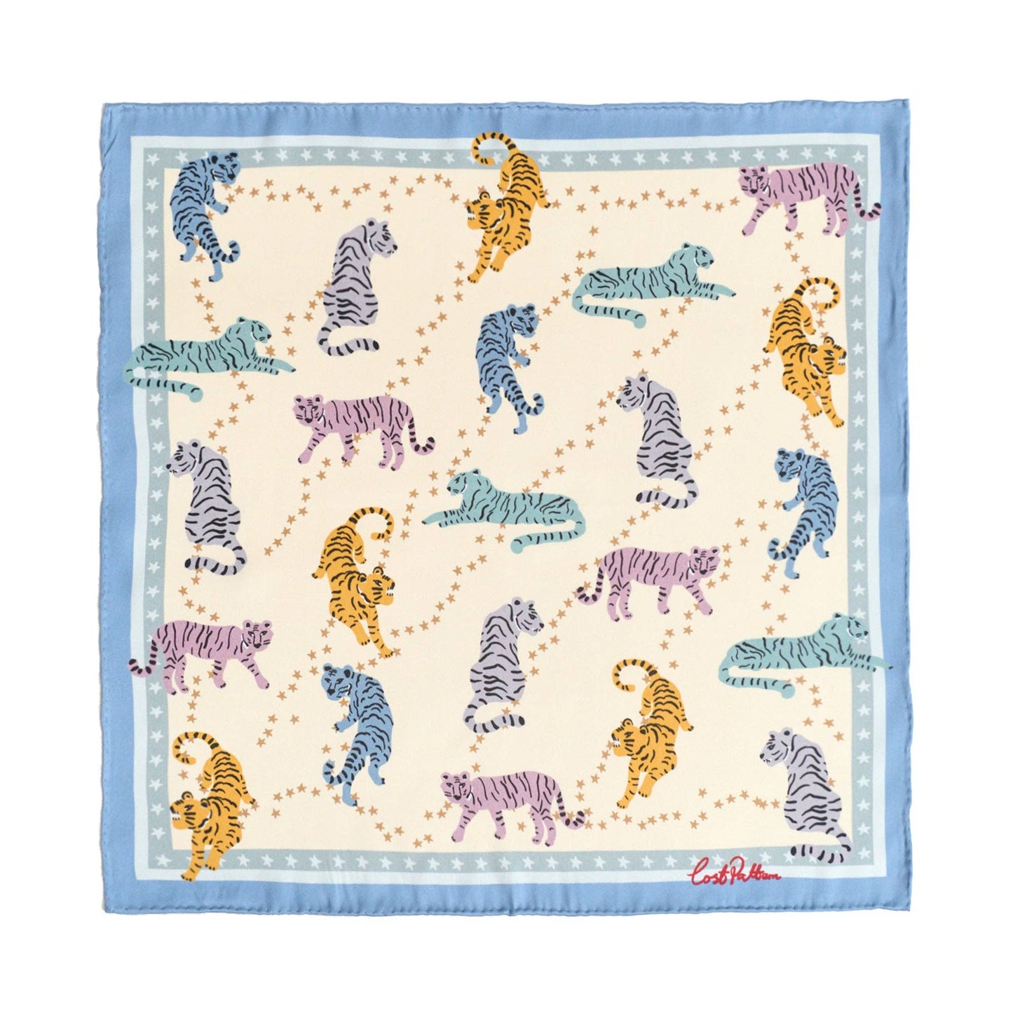 "Neon Tigers" Silk Pocket Square