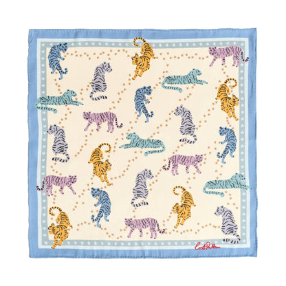 "Neon Tigers" Silk Pocket Square