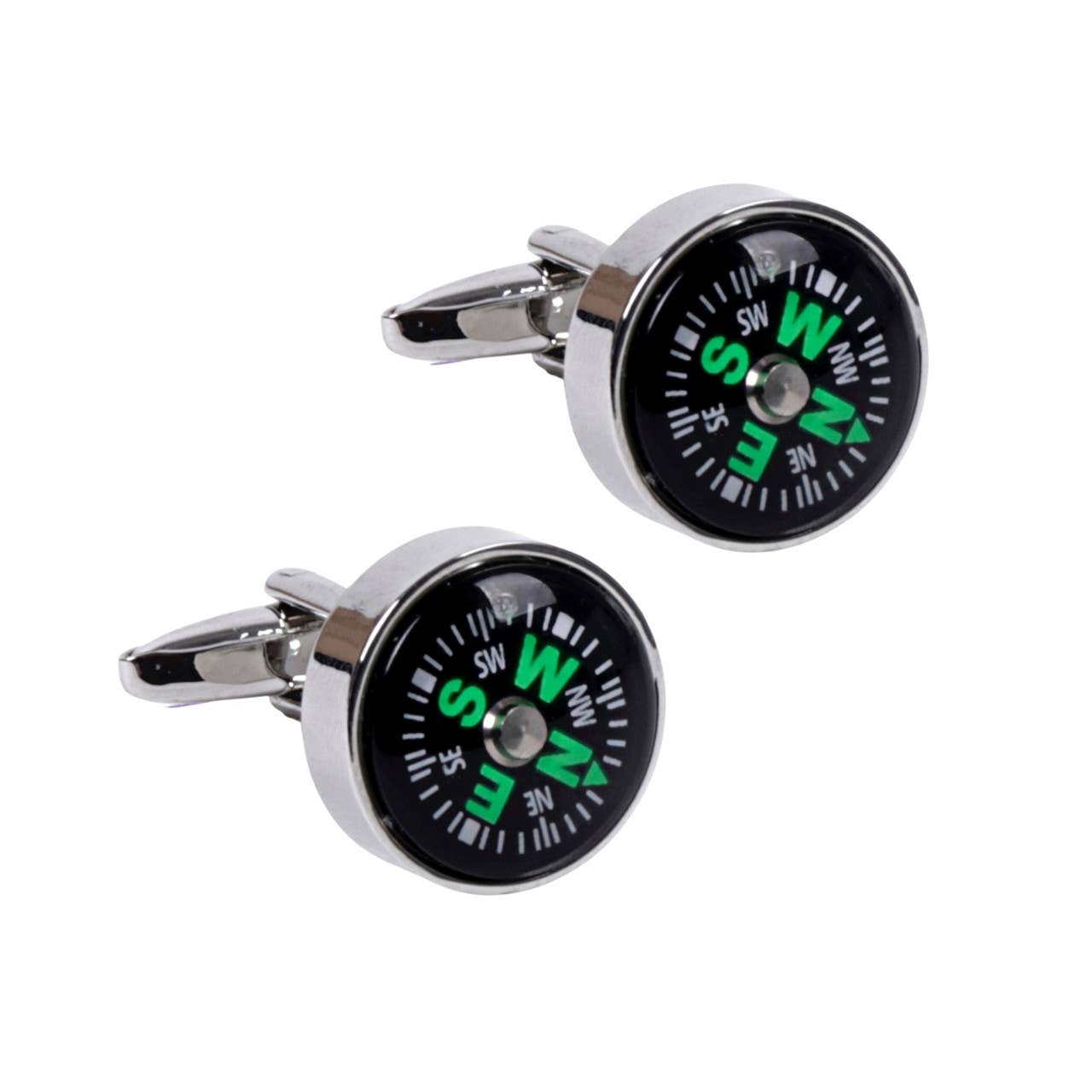 Silver Compass Cufflinks-CL1808