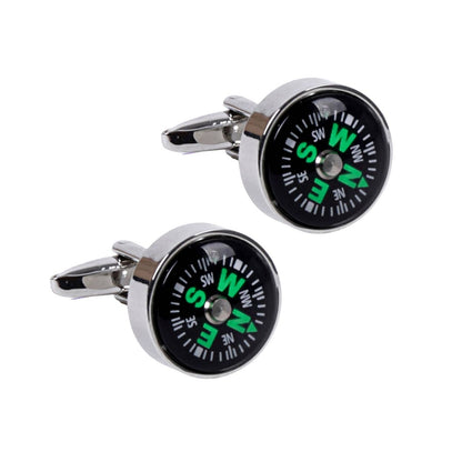 Silver Compass Cufflinks-CL1808