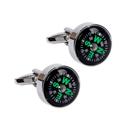 Silver Compass Cufflinks-CL1808
