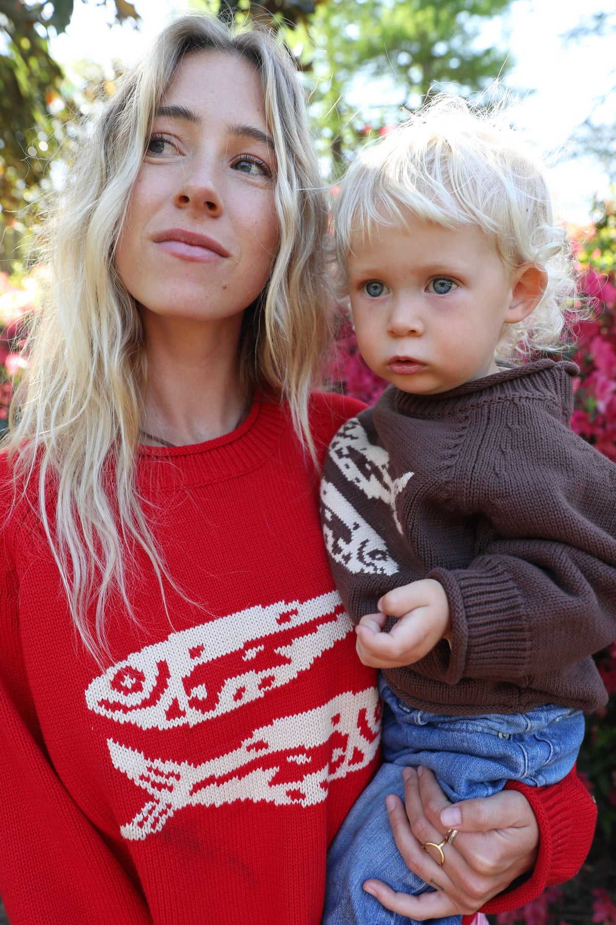 BROWN TODDLER & KIDS COTTON FISH SWEATER