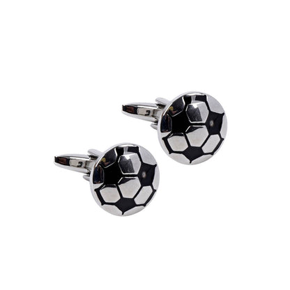 Silver Soccer Novelty Cufflinks-CL1840