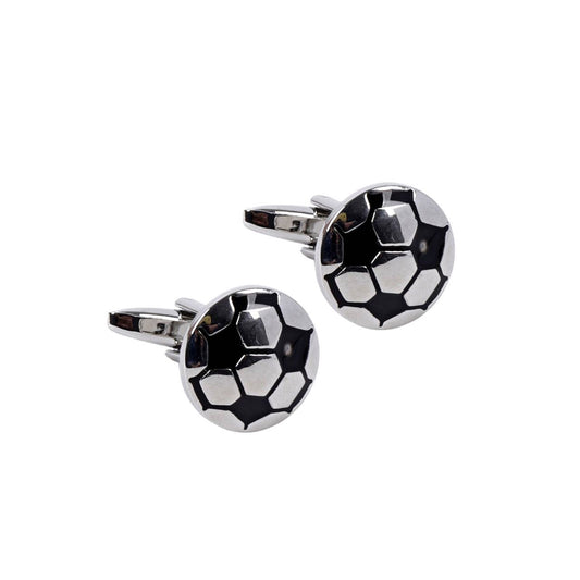 Silver Soccer Novelty Cufflinks-CL1840