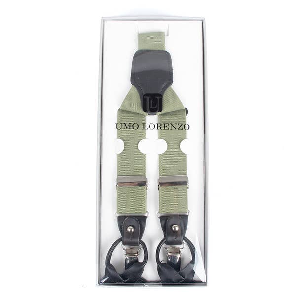Men's Boxed Convertible Button Strap and Clip-On Suspenders