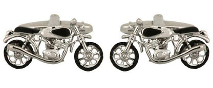 Motor Bike Rhodium Plated Cufflinks