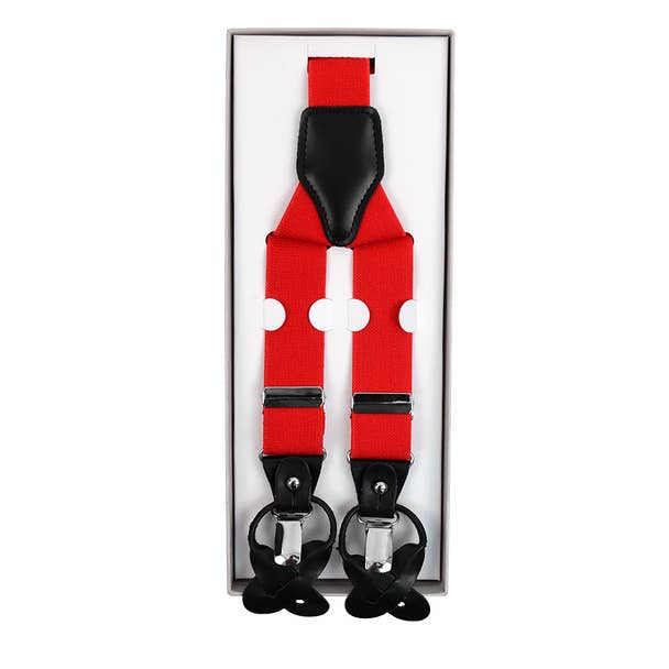 Men's Boxed Convertible Button Strap and Clip-On Suspenders