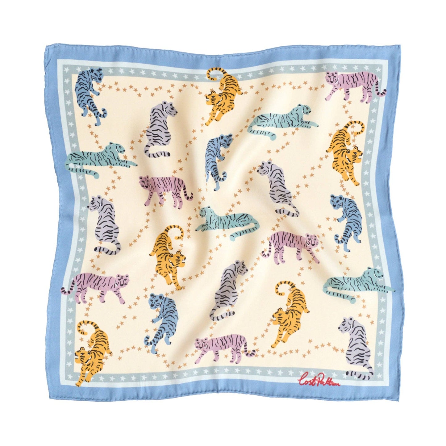 "Neon Tigers" Silk Pocket Square
