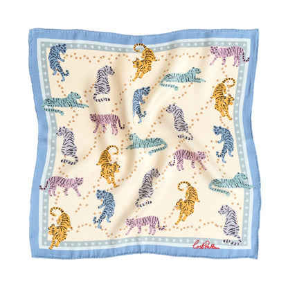"Neon Tigers" Silk Pocket Square